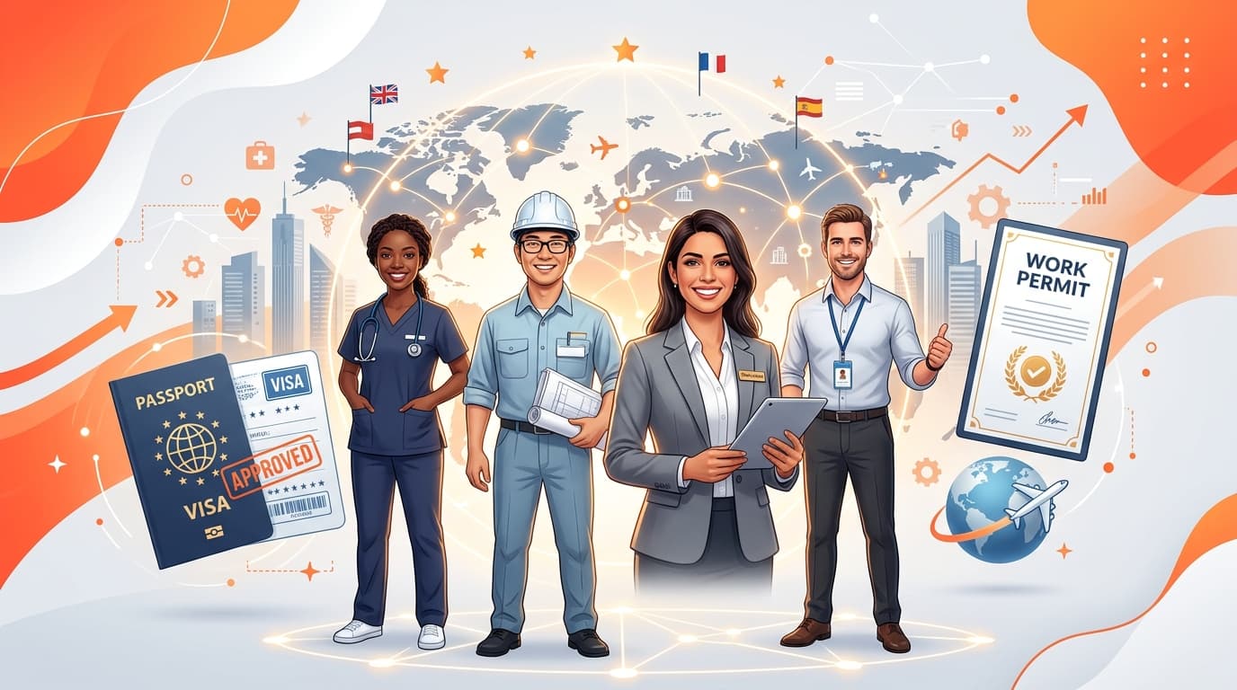 Global recruitment and eligibility poster background
